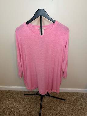 ☀️Philosophy Women's Pink Berry Red Heather Rayon Spandex Top Size S